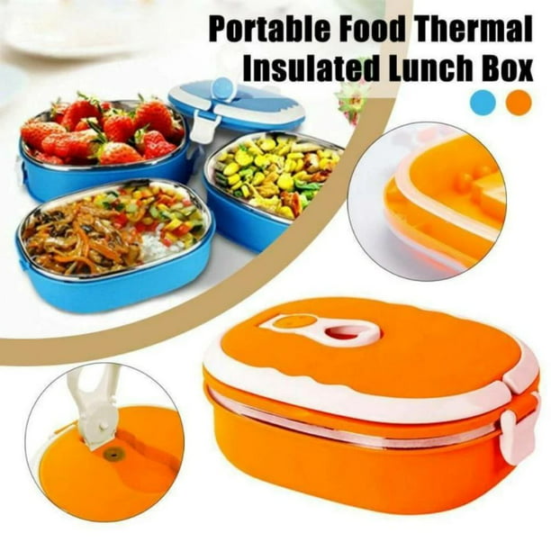 2 Layers Stainless Steel Thermal Insulated Lunch Box Bento Picnic Food Container 